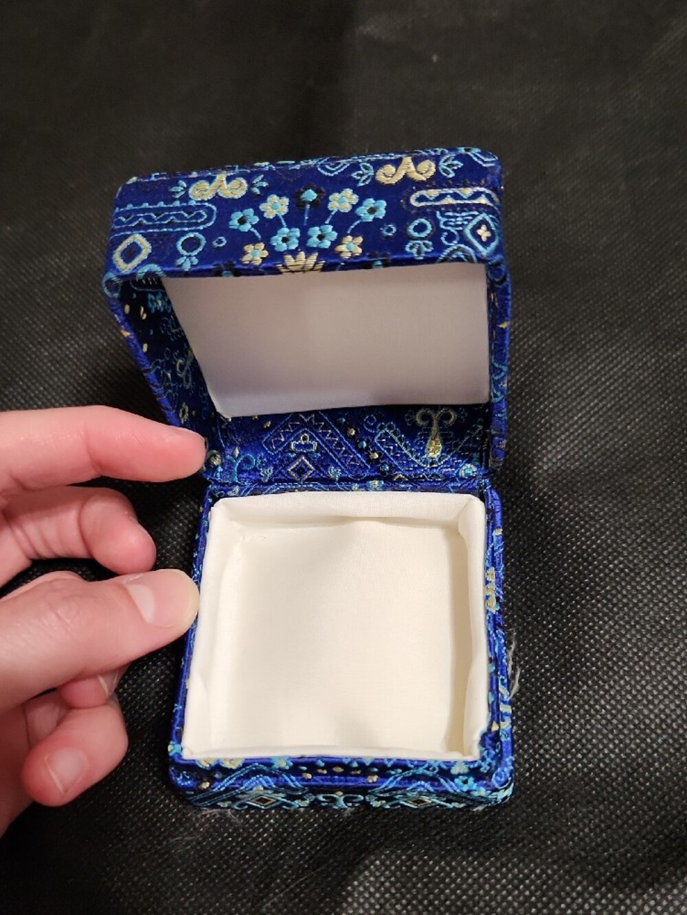 Blue Patterned Jewelry Box - Picture 2 of 6